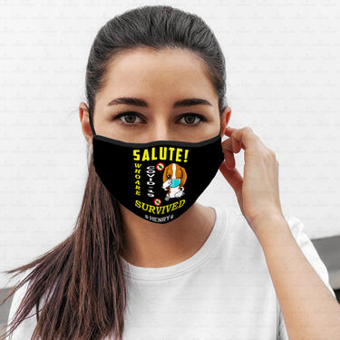 Personalized Dog Gift Idea - Salute Who Are Survived Covid 19 For Dog Lovers - Cloth Mask